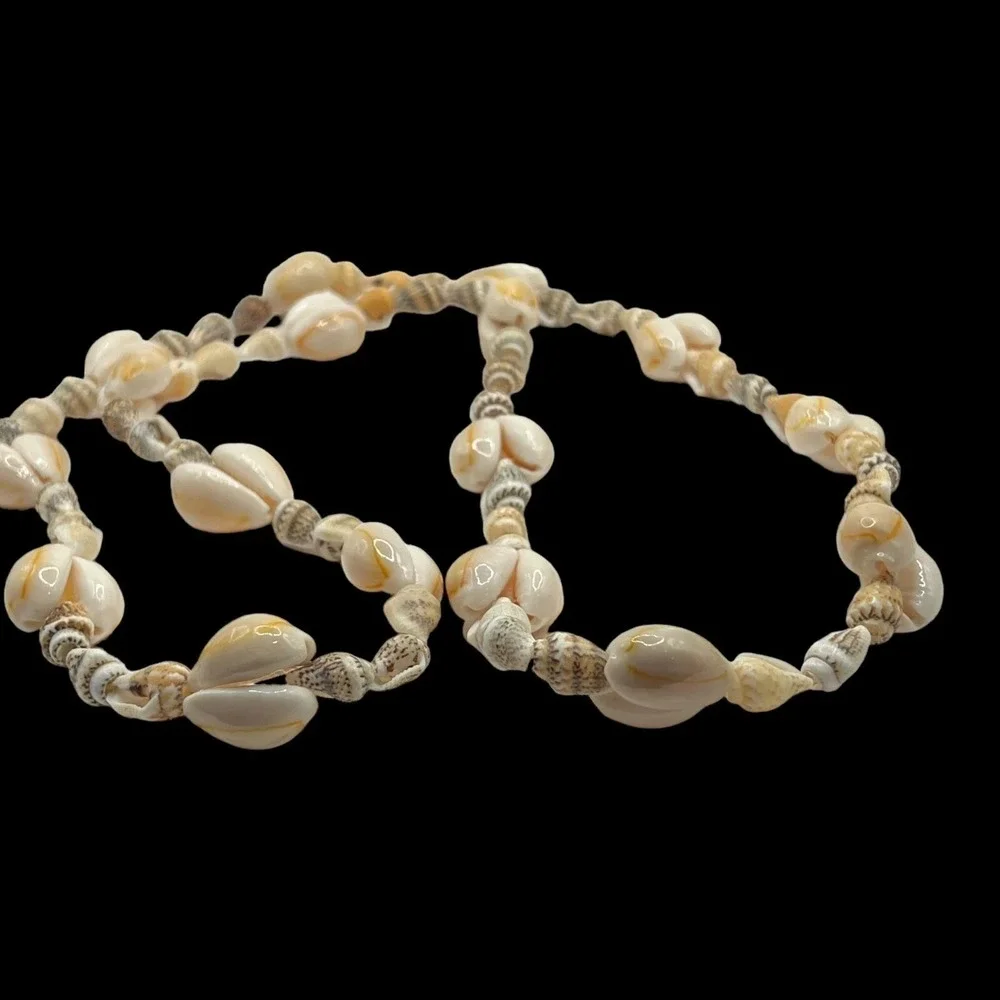 Cowrie Shell‎ Necklaces Lot of 3 Vintage Beach Surfer Retro